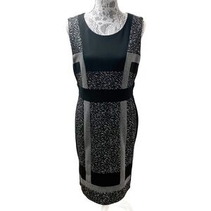 Chico's Ponte Pieced Jacquard Jessa Knit Sheath Dress Women’s Size 1 Medium